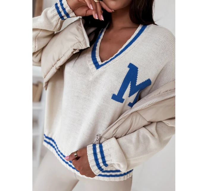 Dámský oversize svetr MIRAGE krémový FashionStreet MY2222