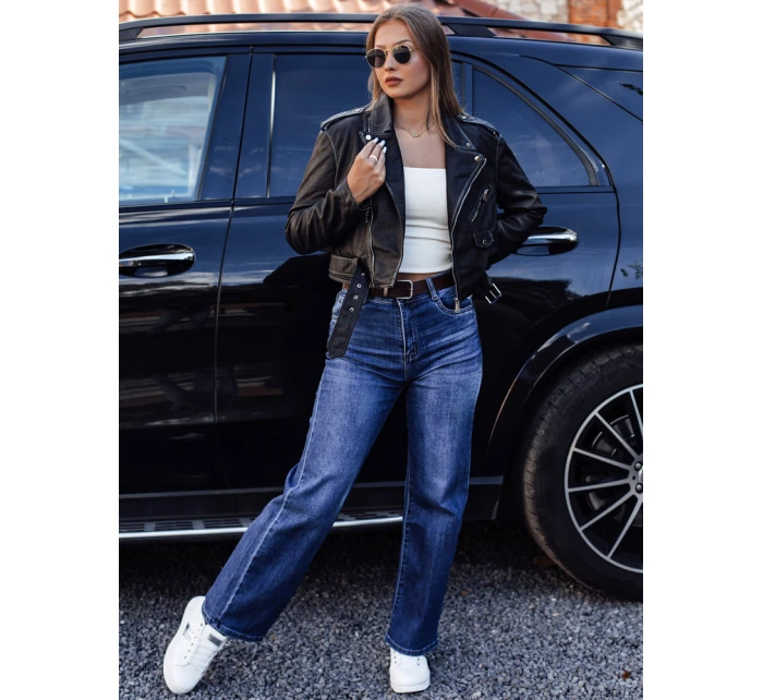 Dámské džínové kalhoty RETROFIT baggy s páskem v modré barvě FashionStreet UY2233