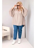 Dámská viskózová halenka Plus Size s model 22043146 rukávem a výstřihem do V fango - K-Fashion