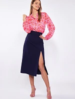 Dámská midi sukně 0590-013 Tmavě modrá - Monnari