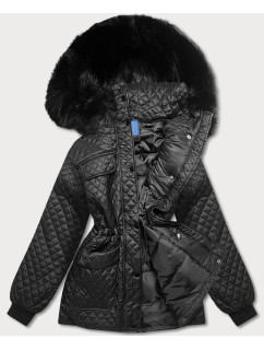 Černá dámská oversize bunda pro přechodné období (ag6-27)