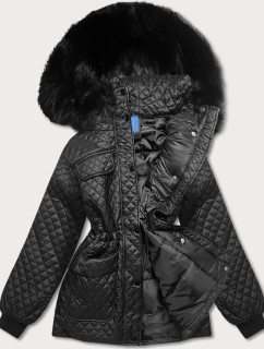 Černá dámská oversize bunda pro přechodné období (ag6-27)