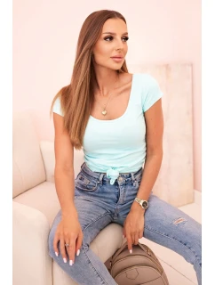 Dámská klasická bavlněná blůza s krátkým rukávem modrá