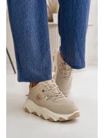 Zateplené Dámské Sportovní Boty Na Na Platformě Béžové model 21668469 - Boto Zateplené Dámské Sportovní Boty Na Na Platformě Béžové model 21668469 - Boto