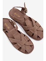 Dámské sandály Ploché z Semiše Big Star Béžové model 22064175 - Big Star Shoes Dámské sandály Ploché z Semiše Big Star Béžové model 22064175 - Big Star Shoes