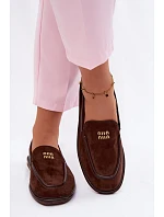 Dámské ploché mokasíny model 22100012 Čokoládové - VINCEZA