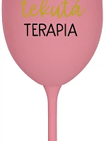 DEDKOVA TEKUTÁ TERAPIA - ružový pohár na víno 350 ml