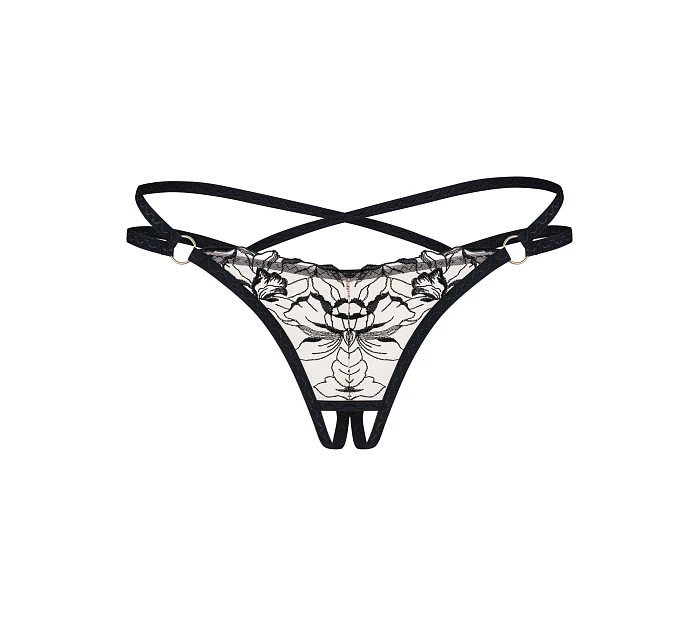 Dámská tanga thong béžová model 22097960 - Obsessive Dámská tanga thong béžová model 22097960 - Obsessive