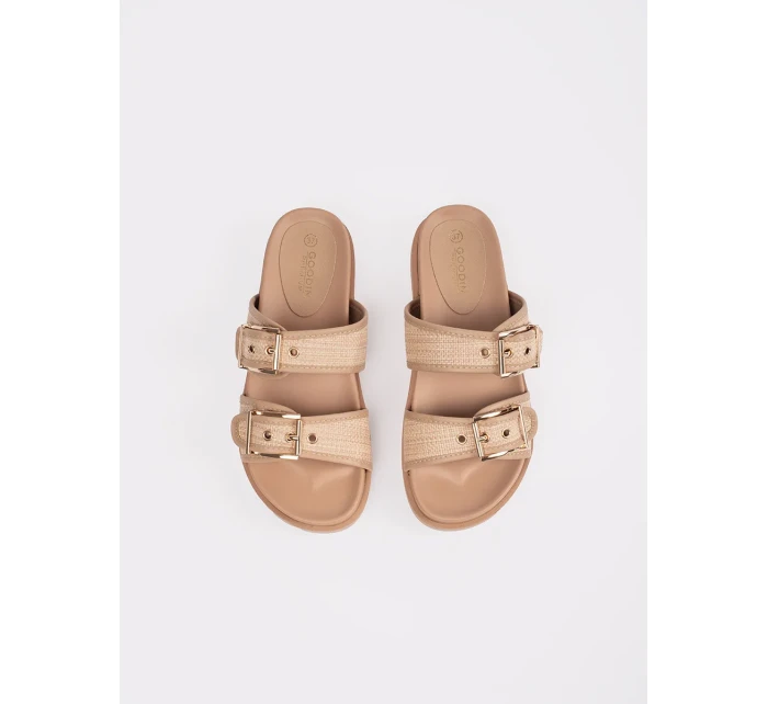 Krásné  nazouváky hnědé dámské na plochém podpatku