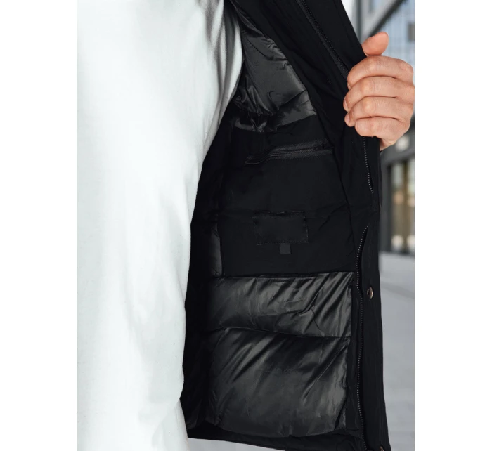 Pánská zimní bunda s kapucí černá model 21994722 - Dstreet