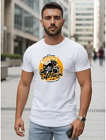 Pánské bílé tričko s potiskem FashionStreet NX5095R