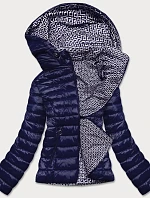 Tmavě modrá oboustranná dámská prošívaná bunda (B9775-3)