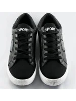 Černé dámské tenisky z různých spojených materiálů model 17267654