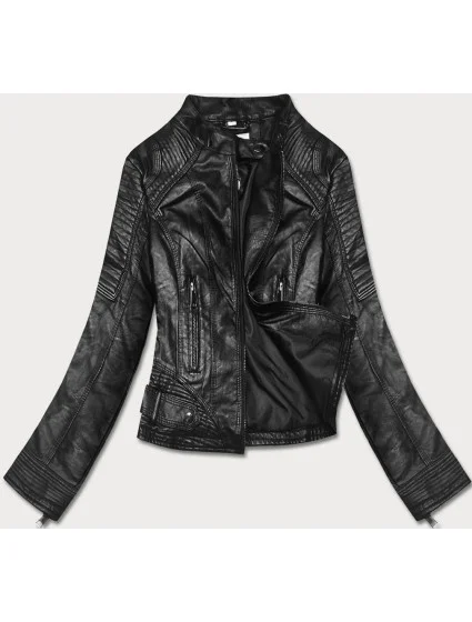 Černá bunda ramoneska se stojáčkem model 18195466 - Forget me not FASHION