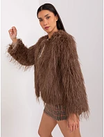 Hnědá kožešinová bunda s podšívkou model 20840814 - Factory Price Hnědá kožešinová bunda s podšívkou model 20840814 - Factory Price
