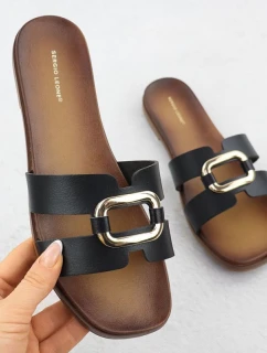 Dámské žabky s ornamentem černé Sergio Leone SK077H