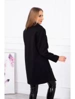 Oversize tunika s obálkou vpředu černá