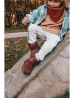 Dětské Teplé Sněhule Semišové Hnědé model 21564106 - Boto Dětské Teplé Sněhule Semišové Hnědé model 21564106 - Boto