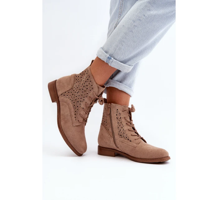 Dámské botky se vzorem béžové S.Barski HY66-136