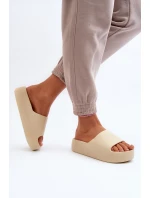 Dámské žabky na tlusté podrážce béžové model 21649938 - Boto Dámské žabky na tlusté podrážce béžové model 21649938 - Boto