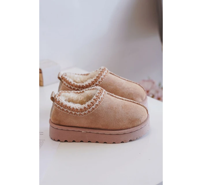 Sněhule Dětské Kotníkové Na Platformě Zateplené Kožešinou Béžové Vilabria Sněhule Dětské Kotníkové Na Platformě Zateplené Kožešinou Béžové Vilabria