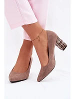 Lodičky z eko semiše  světle hnědé s ozdobným model 22091818 - SERGIO LEONE