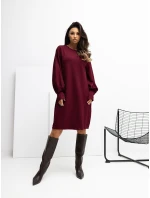 Sukienka RV SK model 21777640 bordowy - FPrice Sukienka RV SK model 21777640 bordowy - FPrice