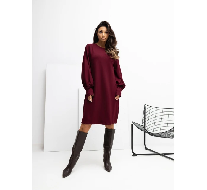 Sukienka RV SK model 21777640 bordowy - FPrice Sukienka RV SK model 21777640 bordowy - FPrice
