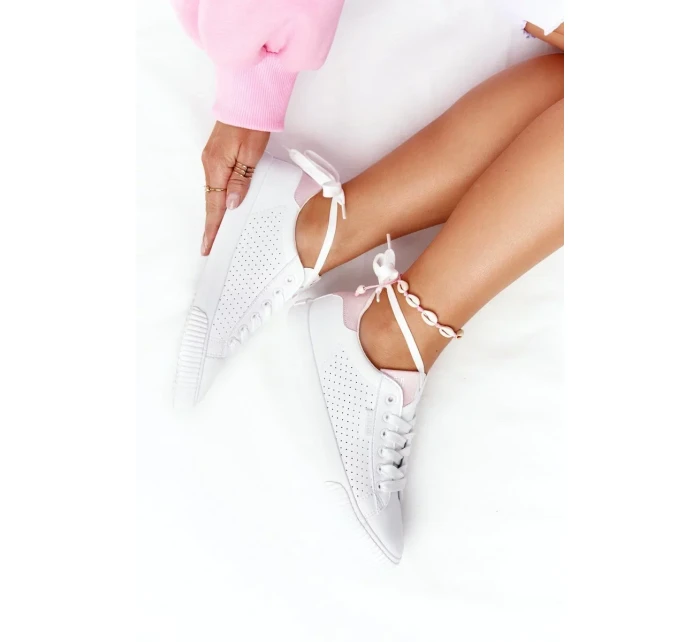 Dámské klasické tenisky Big Star - bílé/růžové Dámské klasické tenisky Big Star - bílé/růžové