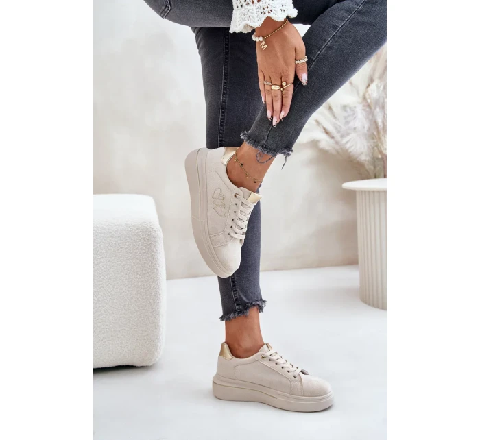 Zateplené Dámské Tenisky Big Star Béžové Zateplené Dámské Tenisky Big Star Béžové