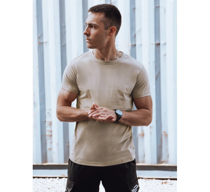 Pánské tričko bez potisku béžové RX5610