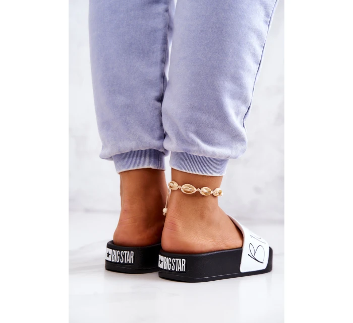 Dámské gumové pantofle Big Star JJ274A275 Černobílé