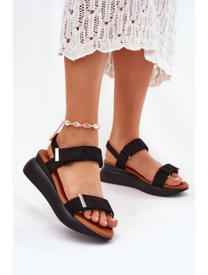 Dámské Sandály Na Klínu Černé model 21698935 - Boto