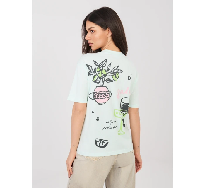 T shirt D12022AH02645AA mietowy