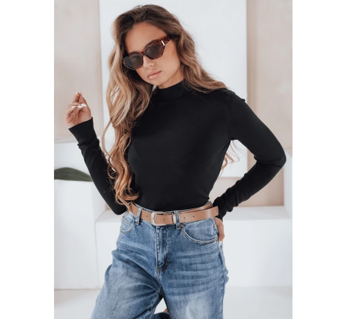 Dámský svetr s polovičním rolákem black Dstreet model 21990921 - FashionStreet