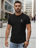 Pánské bavlněné tričko s potiskem klasické černé FashionStreet NX5105R