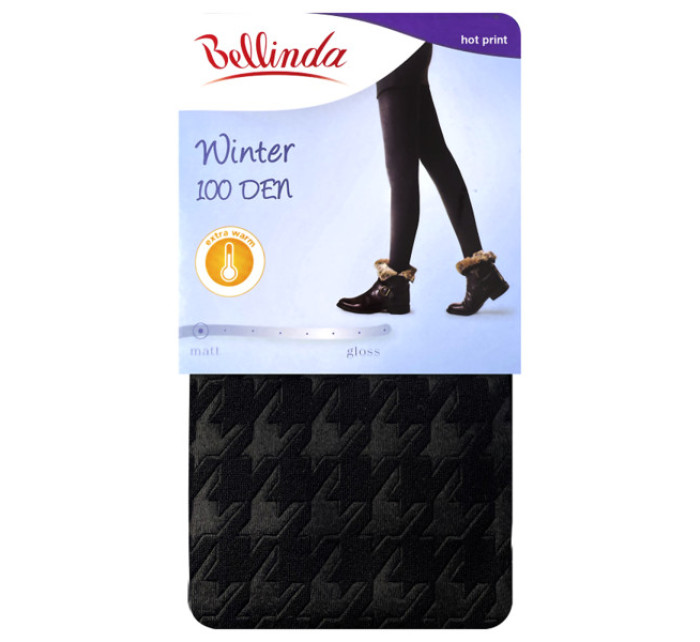 Dámské zimní punčocháče, extra hřejivé WINTER 100 DEN - BELLINDA - černá