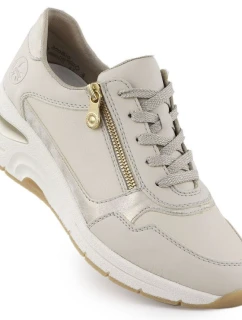 Dámské kožené tenisky na platformě béžové Rieker N9301-60