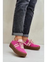 Zazoo N1068S4 Dámské semišové sneakersy na platformě fuchsie