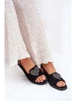 Dámské Sandály S Ozdobným  Černé model 21691532 - S.Barski