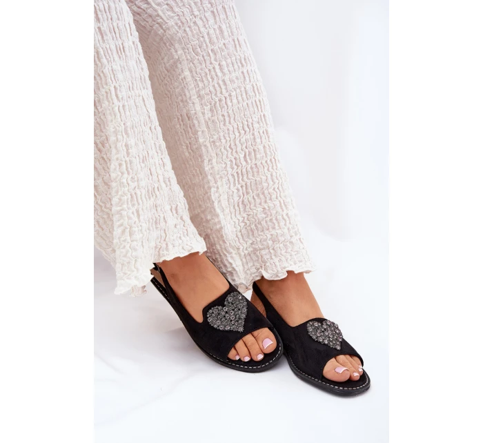 Dámské Sandály S Ozdobným  Černé model 21691532 - S.Barski