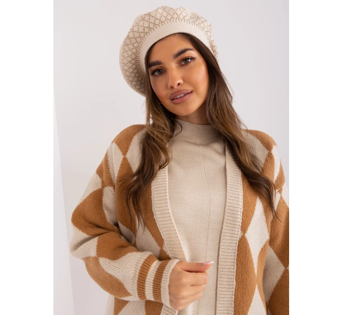 Czapka AT CZ model 18997430 jasny beżowy - FPrice Czapka AT CZ model 18997430 jasny beżowy - FPrice