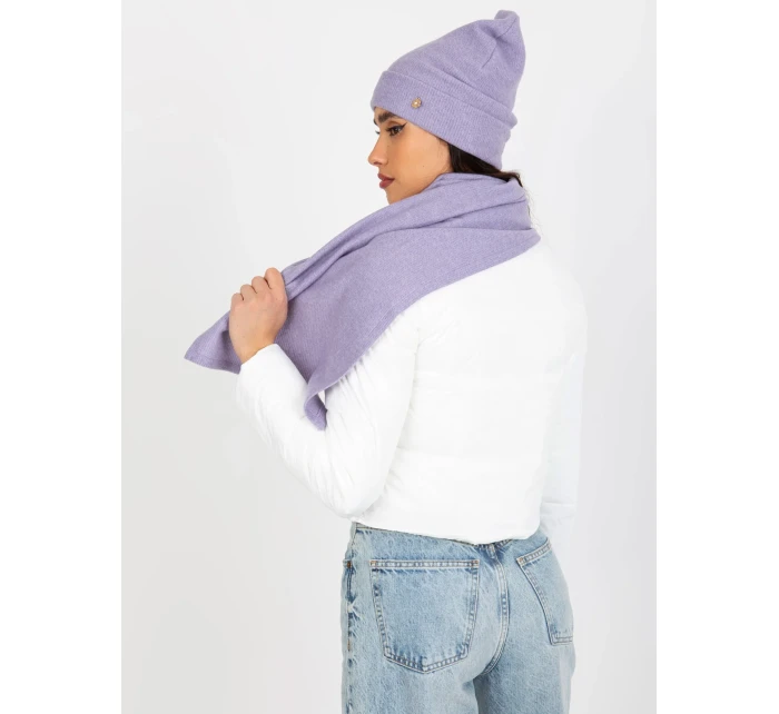 Dámský komplet čepice a šála LK KMPL model 21734234 fialová - FPrice