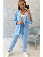 Elegantní set saka a kalhot modré barvy