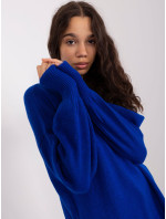 Kobaltově modrý oversize svetr s manžetami