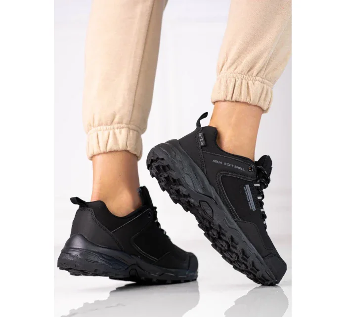 Exkluzívní  trekingové boty dámské černé bez podpatku