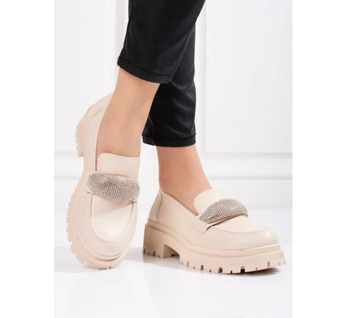 Pohodlné polobotky dámské hnědé na plochém podpatku Pohodlné polobotky dámské hnědé na plochém podpatku