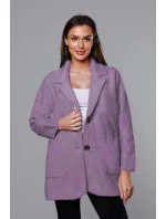 Krátký fialový vlněný přehoz přes oblečení typu alpaka model 18059147 - MADE IN ITALY Krátký fialový vlněný přehoz přes oblečení typu alpaka model 18059147 - MADE IN ITALY