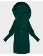 Bunda přehoz přes oblečení typu alpaka v lahvově zelené barvě s kapucí model 21479146 - MADE IN ITALY