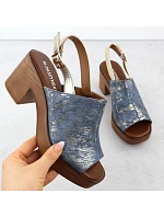 Dámské sandály na jehlovém podpatku denim gold M.Daszynski model 22051579 - M. Daszyński